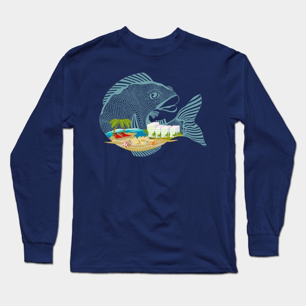 Dry Dream for a Beautiful Fish Long Sleeve T-Shirt by BullShirtCo